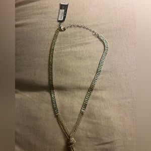 Long silver ball necklace with fashion diamonds TAG STILL ON